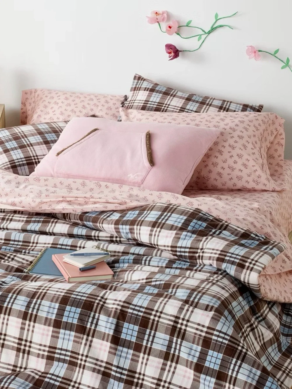 OnHand! Hollister Target Twin Percale Sheet Set Ditsy Floral Pink College Dorm